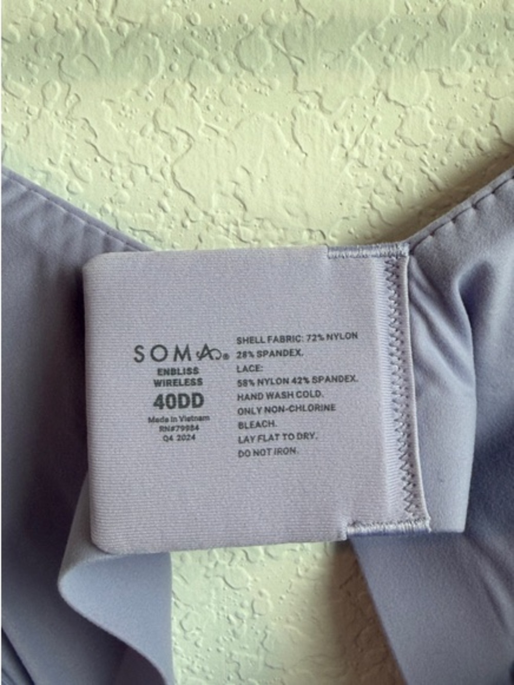 Soma Lavender Lace-Pattern Wireless Comfort Bra - Picture 4 of 8